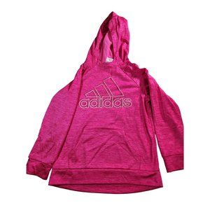 Girl's Adidas Hoodie Sweatshirt Pink Sz M (10/12) Pullover